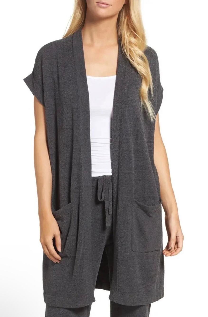Barefoot Dreams Cozy Chic Ultra Light sleeveless long cardigan size medium